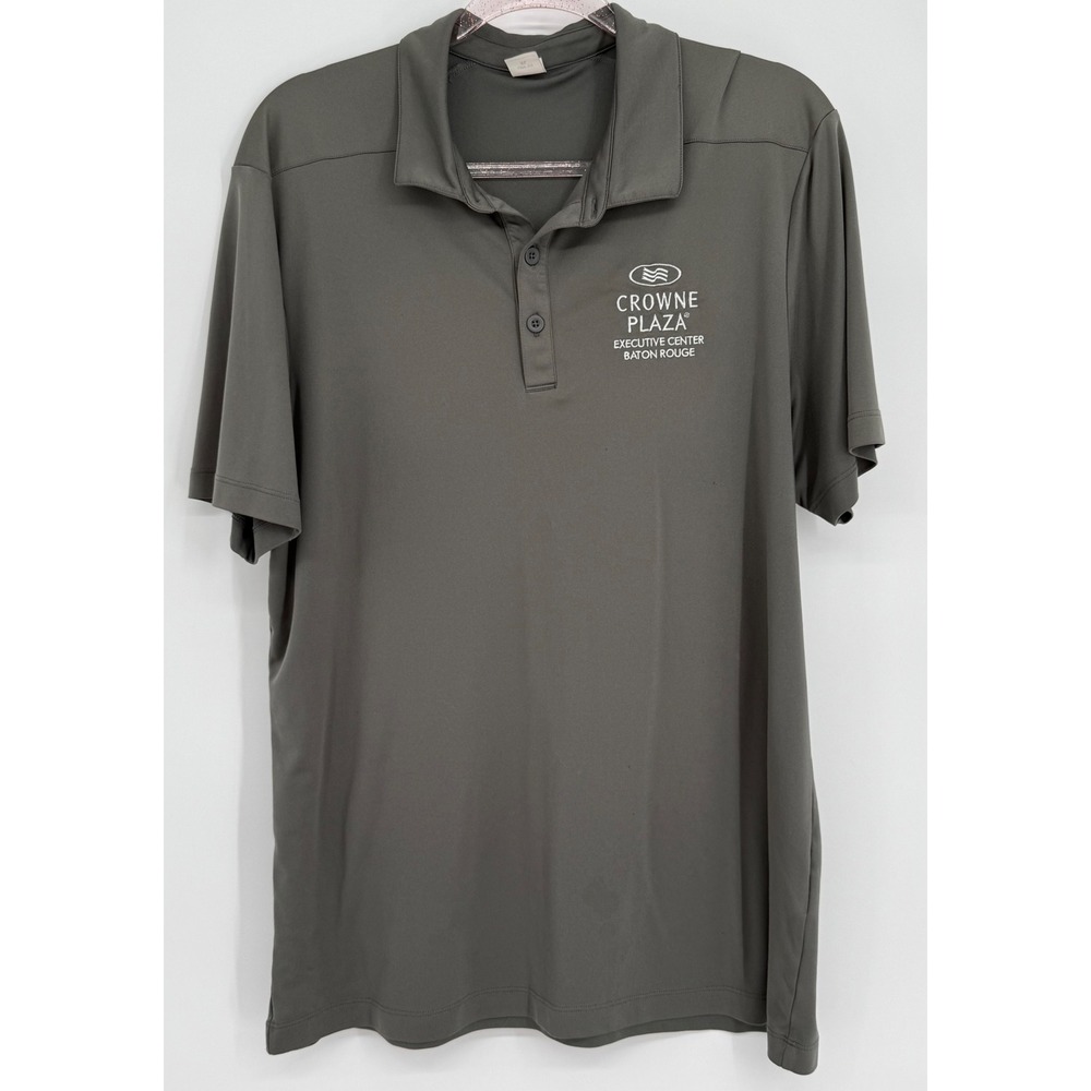 Sport-Tek Mens‎ Gray Crowne Plaza Baton Rouge Logo Polo Shirt UPF 50 Sz XL